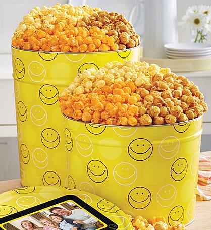Smiley Dot Popcorn Tin